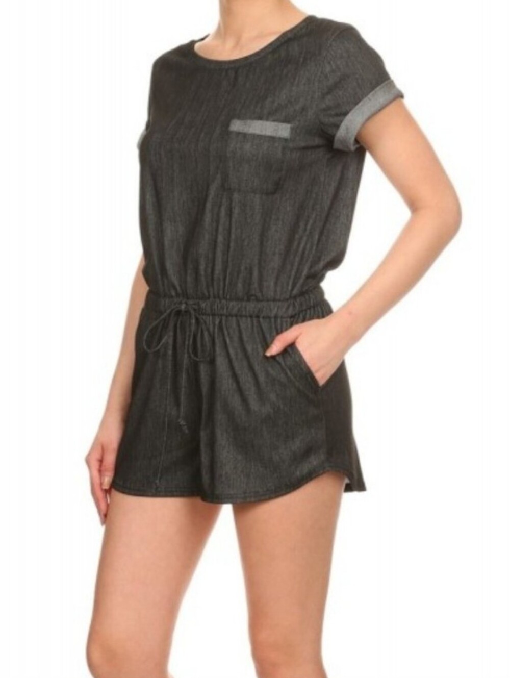 Shosho Black Romper Tie Waist Festival Summer Jumpsuit